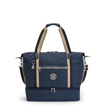 Kipling Art M Weekender Printed Tote Tassen Blauw | BE 1440FD